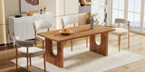 Tribesigns Modern Dining Table for 6 to 8 People, 71" Large Kitchen Dining Table with Wood Pedestal Base,