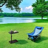 Adjustable height table - with wooden tabletop, portable sofa side table, suitable for coffee, office, and indoor/outdoor use