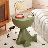 Side End Table Flat Head Figurine Small Cartoon Statue Ornament Sofa Edge Table for Household Coffee Table Living Room Corner