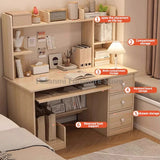 Modern Office All-in-One Desk with Storage Drawers and Shelf Home Gaming Writing Computer Table PC Gamer Desks Table for Bedroom