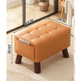 shoe change stool at home door, simple small square stool with solid wood, small bench in living room, coffee table stool