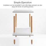 Sofa Side Table Living Room Side Cabinet Tea Coffee Table Bedside Desk Movable 2-layer Corner Gap Storage Cabinet Square Desk