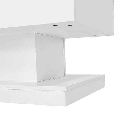 High Gloss Lift Tea Table LED Coffee Table 100x50x45cm With LED Lighting Storage Space Half-lift Table Top And Side-sliding