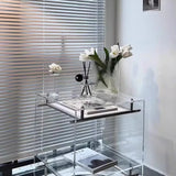 Nordic acrylic small coffee table mobile cart Internet celebrity light luxury high sense medieval bedside table sofa side