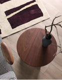 Nordic Solid Wood Sofa Side Coffee Table Corner Living Room Round Small Apartment Household Black Walnut Wooden Round Tables