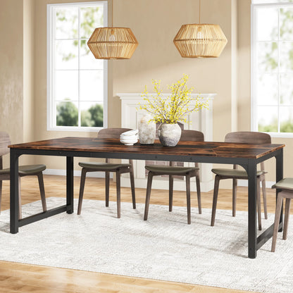 Tribesigns Dining Table, Industrial Kitchen Table for 6-8 Person, Rectangular Dinner Table for Dining Room