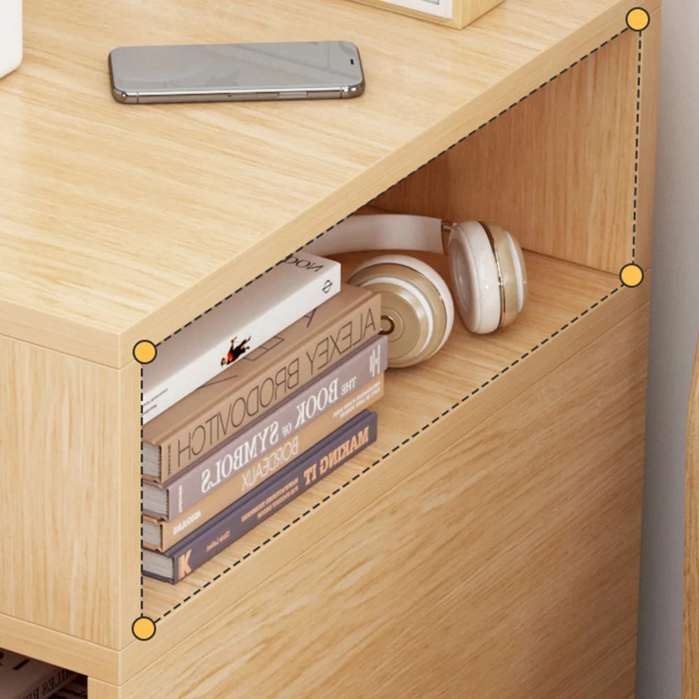 Solid Wood Nightstand Bedside End Table with Storage Drawer Bedroom Organizer