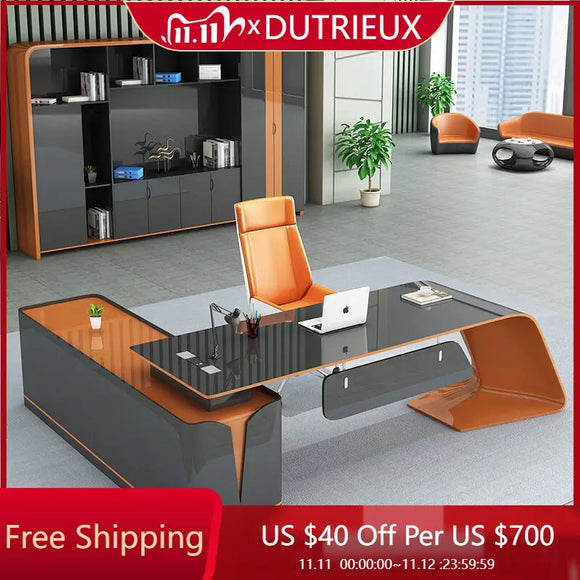 Executive Light Luxury Office Desk In Stock Designer Storage Organizer Computer Desks L Shaped Quality Bureau Meuble Furniture
