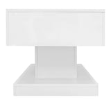 High Gloss Lift Tea Table LED Coffee Table 100x50x45cm With LED Lighting Storage Space Half-lift Table Top And Side-sliding