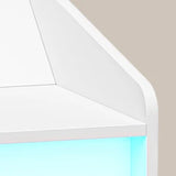 Hzuaneri Bedside Table with LED Light, Bedside Cabinet with Charging Station, 1 Storage Drawer Nightstand for Bedroom