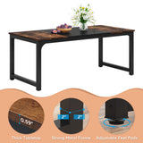 Tribesigns Dining Table, Industrial Kitchen Table for 6-8 Person, Rectangular Dinner Table for Dining Room