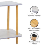 Sofa Side Table Living Room Side Cabinet Tea Coffee Table Bedside Desk Movable 2-layer Corner Gap Storage Cabinet Square Desk