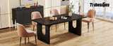 Tribesigns Modern Dining Table for 6 to 8 People, 71" Large Kitchen Dining Table with Wood Pedestal Base,