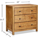 Rustic Ridge Farmhouse 3-Drawer Nightstand,Night Stand with 3 Drawers Dresser,Wooden Dresser with Round Metal knobs