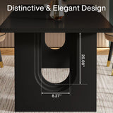 Tribesigns Modern Dining Table for 6 to 8 People, 71" Large Kitchen Dining Table with Wood Pedestal Base,