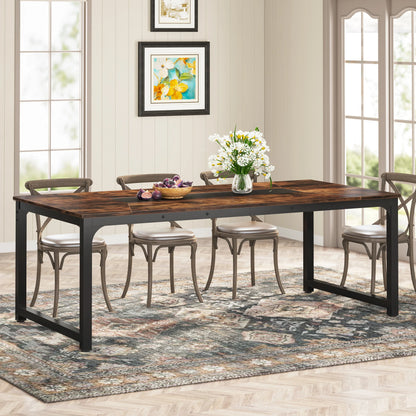 Tribesigns Dining Table, Industrial Kitchen Table for 6-8 Person, Rectangular Dinner Table for Dining Room