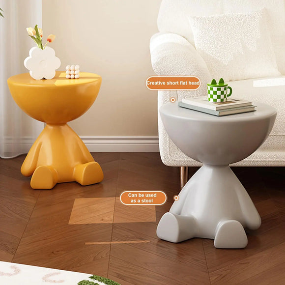 Creative Flat Coffee Table Cream Style Home Living Room Sofa Side Table Bedside Small Table Movable Small Round Table Corner