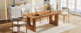 Tribesigns Modern Dining Table for 6 to 8 People, 71" Large Kitchen Dining Table with Wood Pedestal Base,