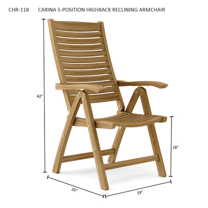 CARINA 5-POSITION HIGHBACK RECLINING ARMCHAIR