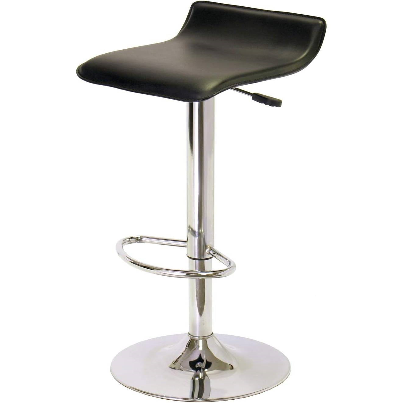 Modern Air-Lift Adjustable Bar Stools with Black PVC Seat