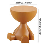 Side End Table Flat Head Figurine Small Cartoon Statue Ornament Sofa Edge Table for Household Coffee Table Living Room Corner