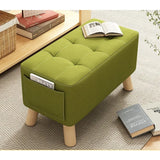 shoe change stool at home door, simple small square stool with solid wood, small bench in living room, coffee table stool