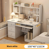 Modern Office All-in-One Desk with Storage Drawers and Shelf Home Gaming Writing Computer Table PC Gamer Desks Table for Bedroom