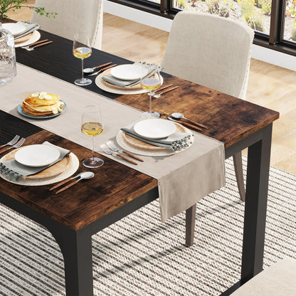 Tribesigns Dining Table, Industrial Kitchen Table for 6-8 Person, Rectangular Dinner Table for Dining Room