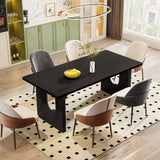 Tribesigns Modern Dining Table for 6 to 8 People, 71" Large Kitchen Dining Table with Wood Pedestal Base,