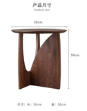 Nordic Solid Wood Sofa Side Coffee Table Corner Living Room Round Small Apartment Household Black Walnut Wooden Round Tables