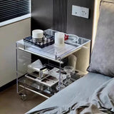 Nordic acrylic small coffee table mobile cart Internet celebrity light luxury high sense medieval bedside table sofa side