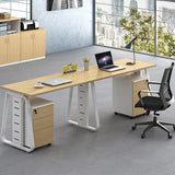 Office Furniture Computer Table Design Executive Modern Desk With Cabinet And Drawers Large Storage Space Workstation For Staff