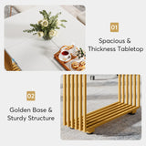 Tribesigns 63-Inch Rectangular Dining Table for 4 to 6, Modern Kitchen Table with Faux Marble Table Top, White Dinner Tables