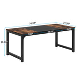 Tribesigns Dining Table, Industrial Kitchen Table for 6-8 Person, Rectangular Dinner Table for Dining Room