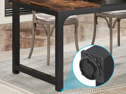 Tribesigns Dining Table, Industrial Kitchen Table for 6-8 Person, Rectangular Dinner Table for Dining Room