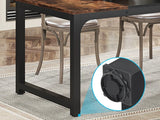 Tribesigns Dining Table, Industrial Kitchen Table for 6-8 Person, Rectangular Dinner Table for Dining Room
