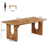 Tribesigns Modern Dining Table for 6 to 8 People, 71" Large Kitchen Dining Table with Wood Pedestal Base,