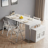 Modern Extendable Dining Table Rectangle Sideboard With Storage