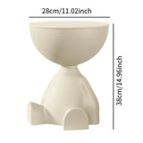 Side End Table Flat Head Figurine Small Cartoon Statue Ornament Sofa Edge Table for Household Coffee Table Living Room Corner