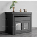 Modern Extendable Dining Table Rectangle Sideboard With Storage