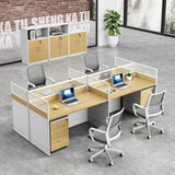 Office Furniture Computer Table Design Executive Modern Desk With Cabinet And Drawers Large Storage Space Workstation For Staff