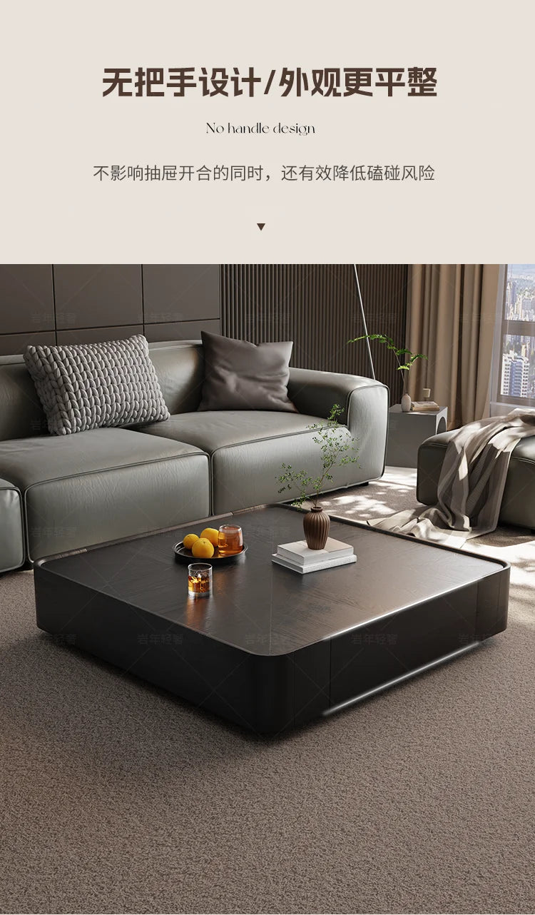 Modern Wood Coffee Table Storage Drawers Space Saving Simple Coffee Table Minimalist Center Mesa Auxiliar Living Room Furniture