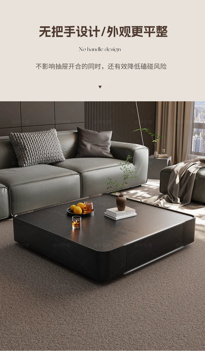 Modern Wood Coffee Table Storage Drawers Space Saving Simple Coffee Table Minimalist Center Mesa Auxiliar Living Room Furniture