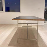 Office Table Simple Stainless Steel Square Standing Desk Modern Conference Lifting Computer White Desk Table Office Furniture