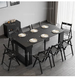 Modern Extendable Dining Table Rectangle Sideboard With Storage