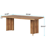 Tribesigns 63-inch Dining Table for 4-6, Farmhouse Kitchen Table with Large Tabletop, Rectangular Dinner Eating Table for Dining