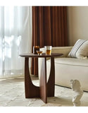 Nordic Solid Wood Sofa Side Coffee Table Corner Living Room Round Small Apartment Household Black Walnut Wooden Round Tables