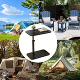 Adjustable height table - with wooden tabletop, portable sofa side table, suitable for coffee, office, and indoor/outdoor use