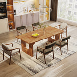 Tribesigns Modern Dining Table for 6 to 8 People, 71" Large Kitchen Dining Table with Wood Pedestal Base,