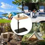 Adjustable height table - with wooden tabletop, portable sofa side table, suitable for coffee, office, and indoor/outdoor use